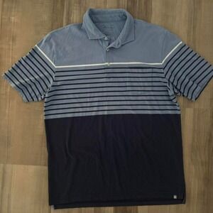 Peter Millar blue striped polo shirt Size M #golfwear #preppy